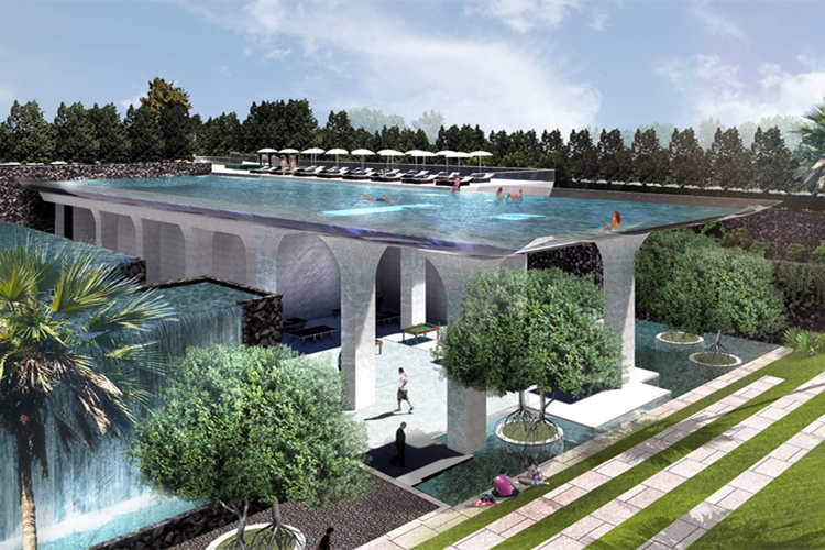 酒店別墅亞克力游泳池設計建造亞克力水族景觀工程瑞地格樂廠家設計制作
