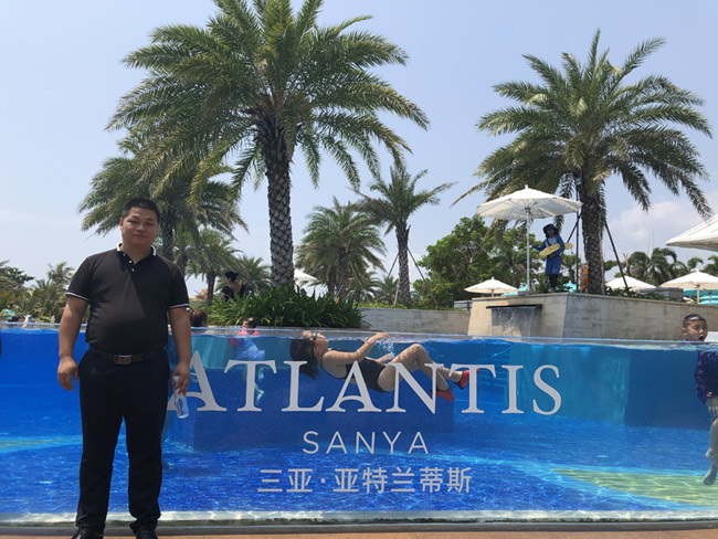 三亞海棠灣亞特蘭蒂斯酒店亞克力無邊界泳池一，瑞地格樂亞克力游泳池